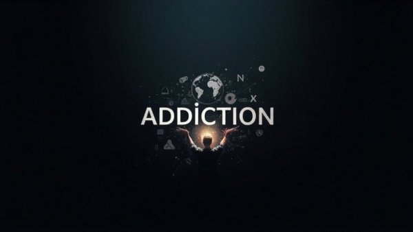 Abstract depiction representing overcoming addiction and recovery.