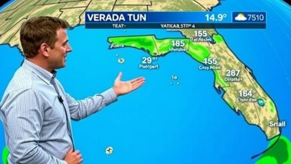 Orlando News weather forecast presenter explaining Florida weather.