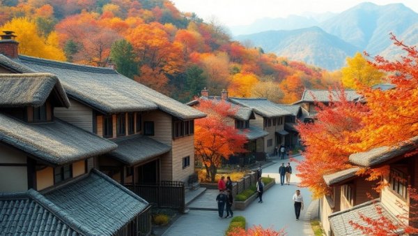 Traditional Shirakawa village houses in autumn. Travel Destinations