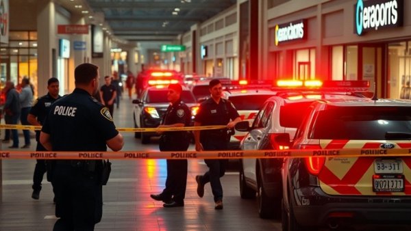 Police secure scene after Orlando Tattoo Parlor Shooting with multiple vehicles.