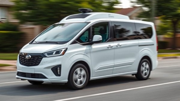 Waymo autonomous rideshare vehicle on sunny suburban road.