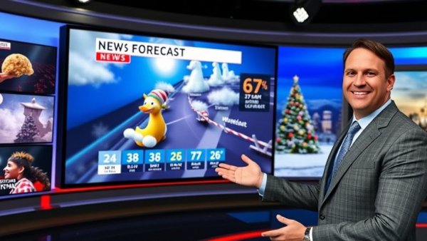 Orlando News weather forecast with smiling presenter discussing Christmas weather.