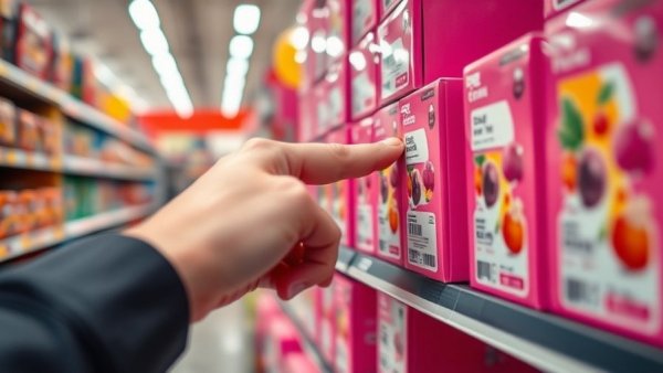 Close-up of a holiday shopping price tag with hand pointing.