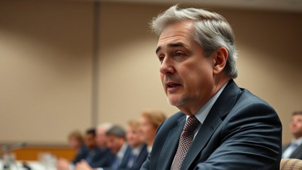 Mature man speaking at a conference about Vaccine Committee Leadership Changes.