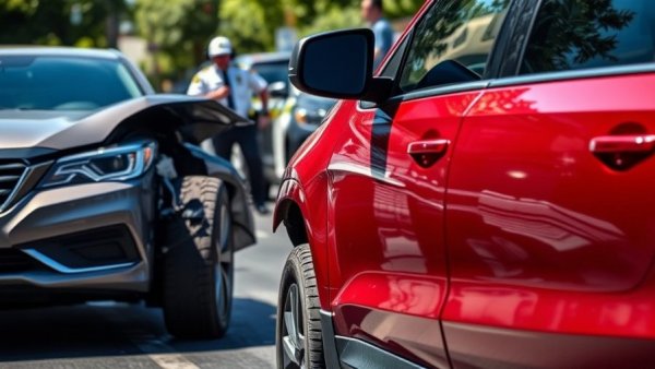 Damaged SUV and sedan close-up after a crash, daylight scene.