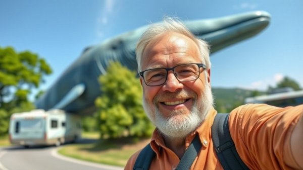 Road trips in Oklahoma experience at Route 66 Blue Whale.
