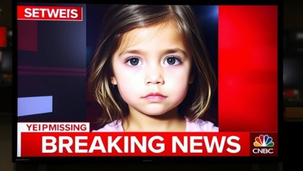 Missing child alert for one-year-old in DeLand on TV news graphic.