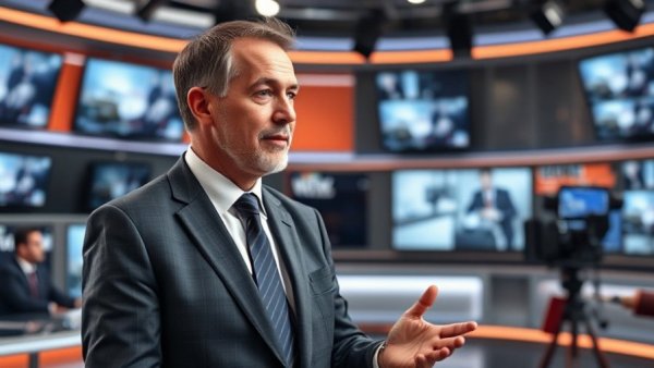 Pentagon leadership expert discussing strategy in TV studio.