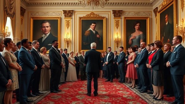 Trump presents Kennedy Center Honors with distinguished guests in formal setting.