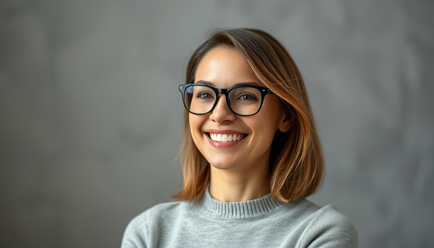 Confident woman smiling, radiating positivity, believe you are worthy of love.