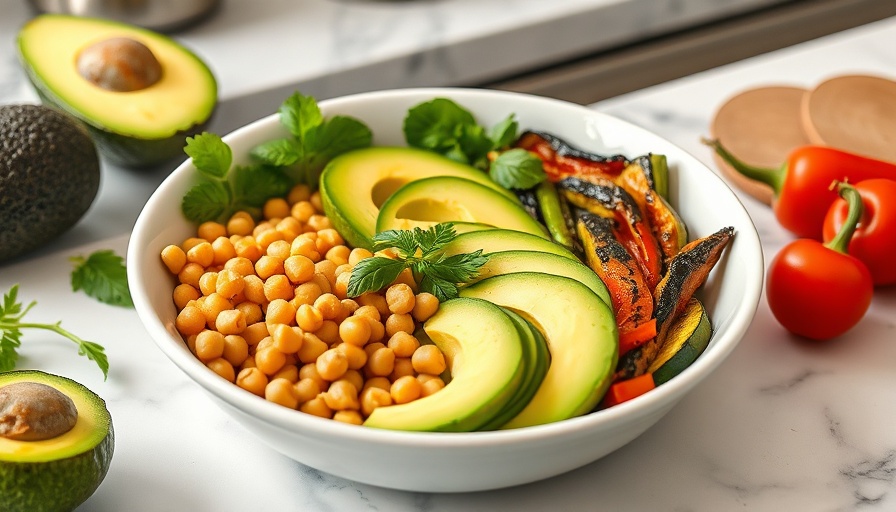 Vibrant Green Goddess Bowl with fresh avocado and chickpeas.