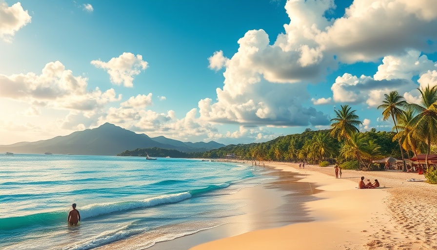 Scenic views of a vibrant tropical beach in a 3D style.