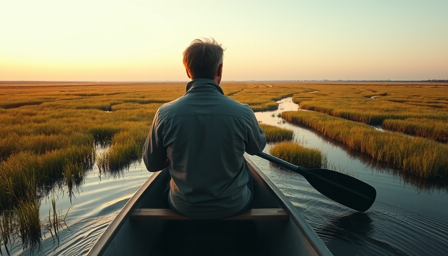 Seminole Pathways Documentary: canoeing through serene marshlands at sunset.