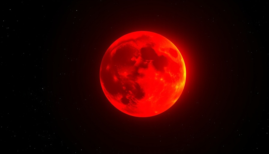 March 2025 Blood Moon against a starry night sky.