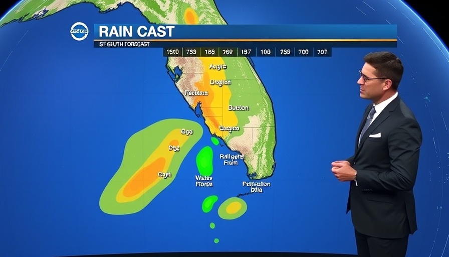 South Florida Weather Forecast presentation with map and rain patterns.