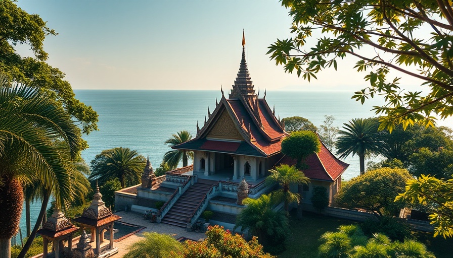 Stunning Thai temple and coastline view - best places to visit in Thailand.