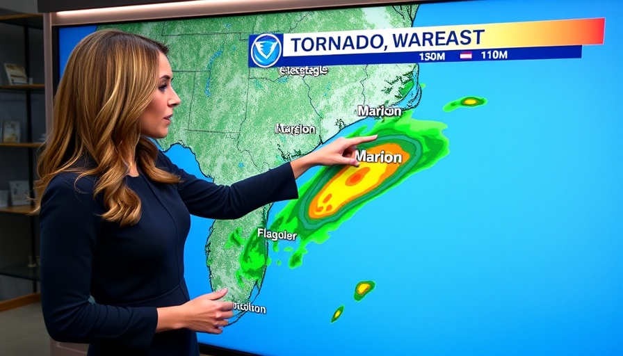 Tornado watch map for Marion and Flagler counties showing risk areas.