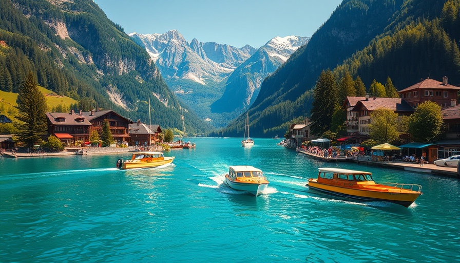 Picturesque Interlaken with boat on lake, top travel destination.