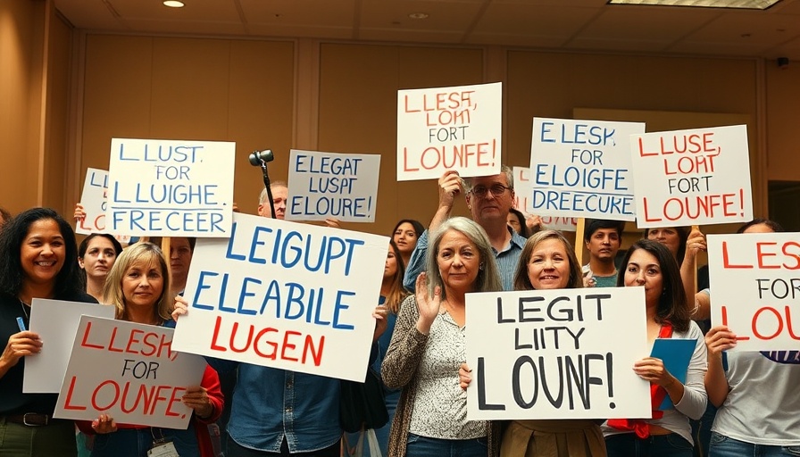 Protesters with signs opposing abortion ban in Georgia gather inside.