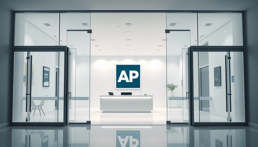 AP Newsroom entrance symbolizing press freedom lawsuit context.