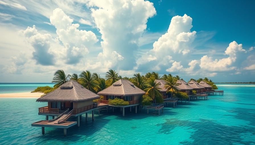 Scenic view of Wakatobi bungalow resort over turquoise waters.