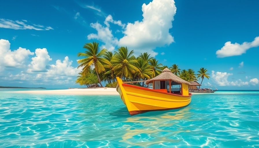 Beautiful landscapes in Mozambique with turquoise waters and palm trees.