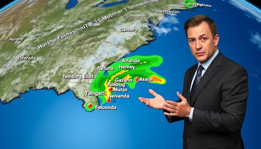 Orlando News weather forecast showing heat and rain zones.