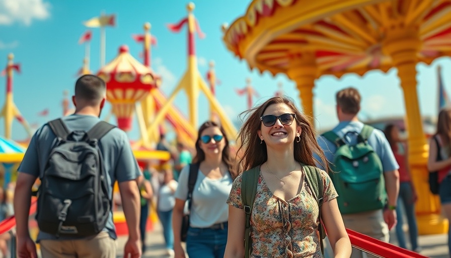 Visitors at Universal Epic Universe media preview day, vibrant theme park.