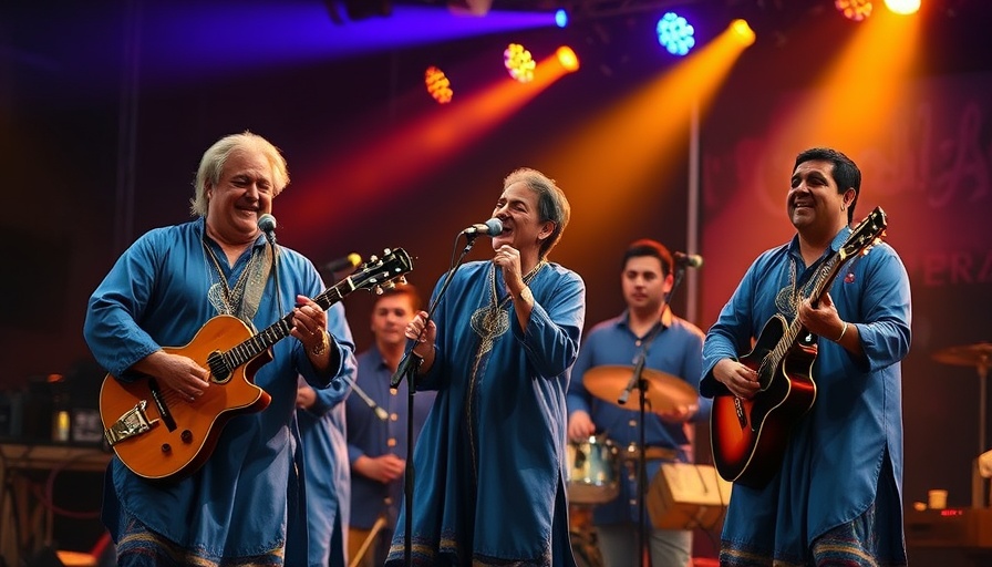 Malian singer Amadou Bagayoko performing on stage in blue attire.
