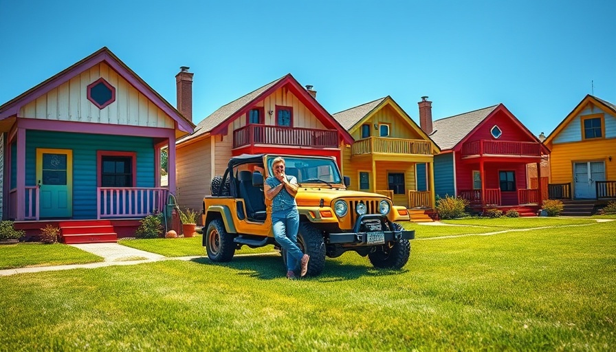Martha's Vineyard day trip with cottages and jeep in view