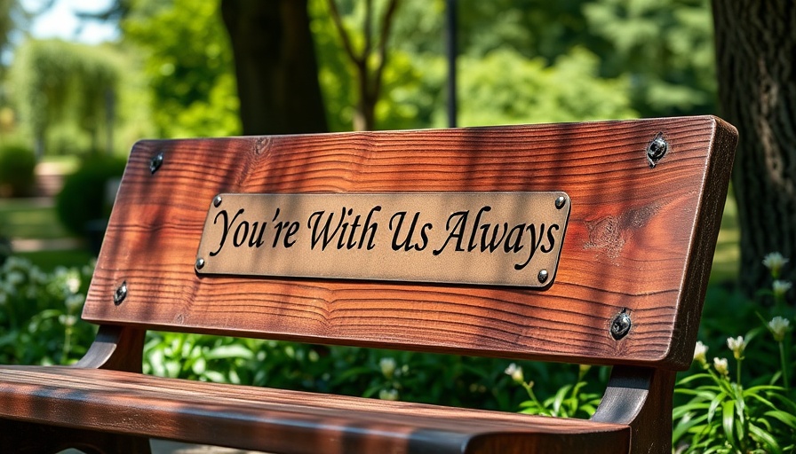 Memorial bench with engraved plaque in Florida park
