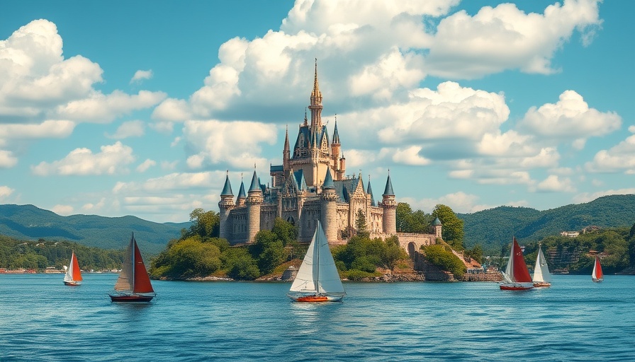 Roosevelt Island scenic view with castle and sailboats