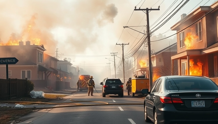 Casselberry residential fire response with smoke and car in scene.
