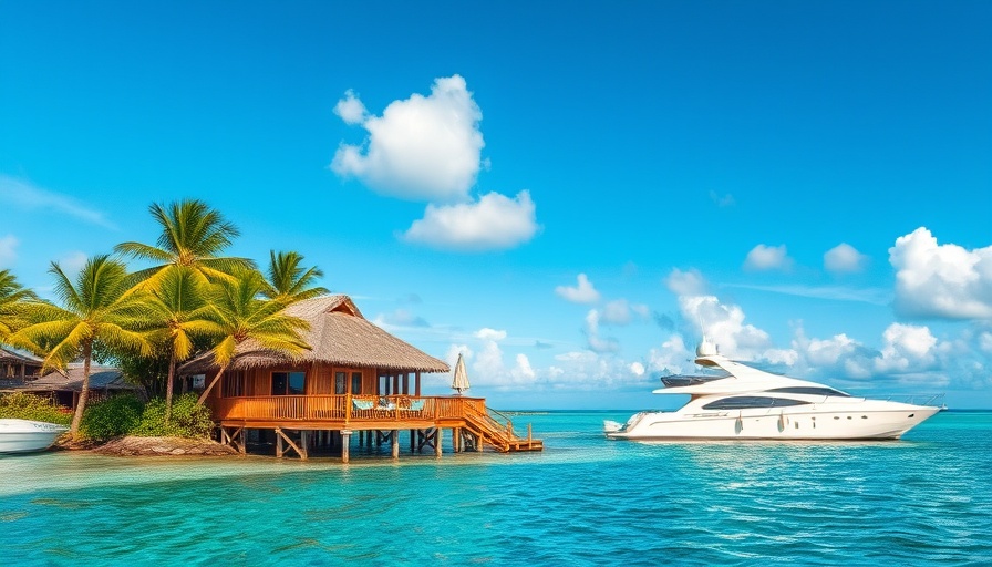 Tropical island paradise with villa and yacht in Cebu, Philippines.
