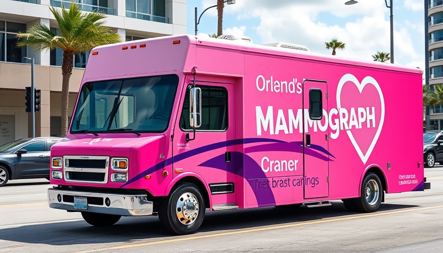 Free low-cost mammogram mobile unit in Orlando offering screenings.