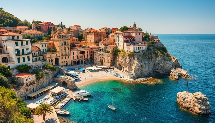 Charming coastal town by the sea, ideal travel destinations.