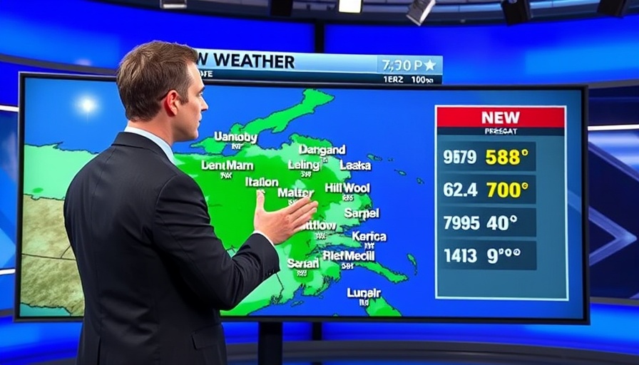 Tampa weather forecast map with presenter on screen