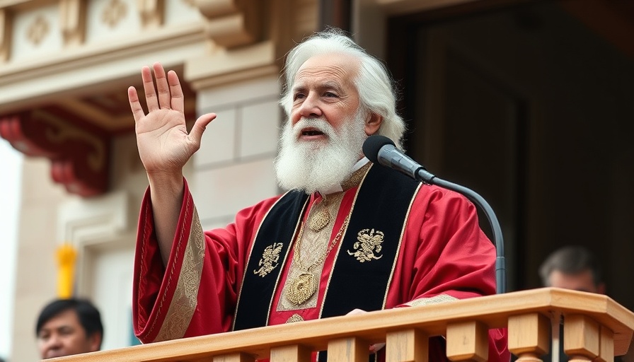 Pope Francis waving from a balcony during a public address.