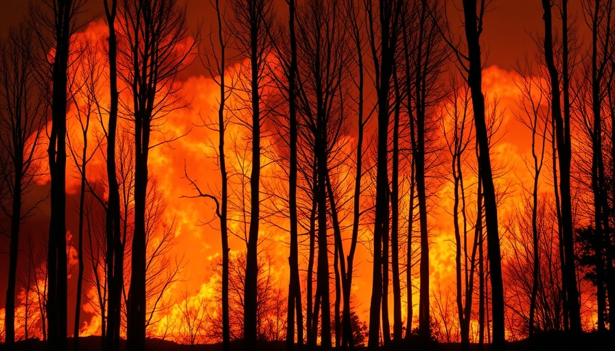 Central Florida fire threat: Intense flames in a forest.