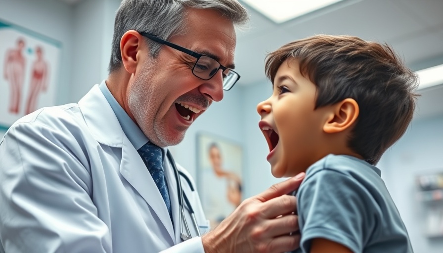 Doctor conducting a health checkup on a young patient in a clinic.