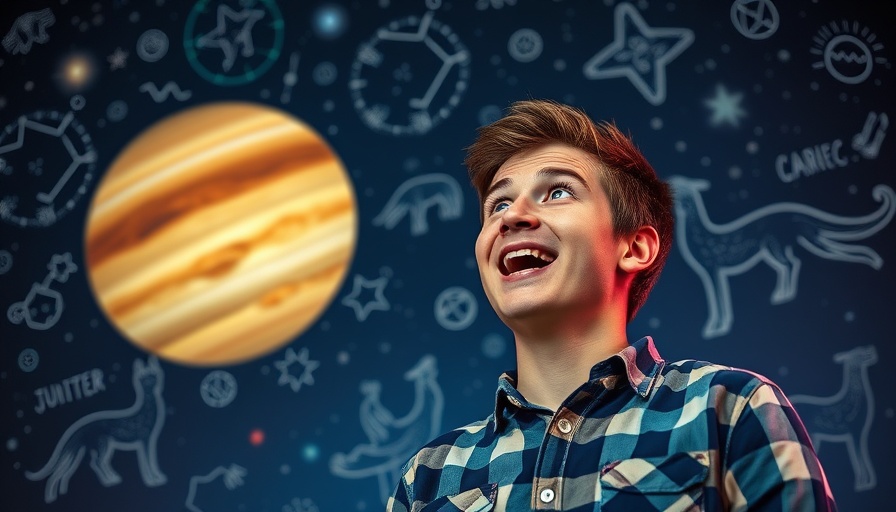 Celestial Wonders This Week featuring amazed man with constellation imagery.