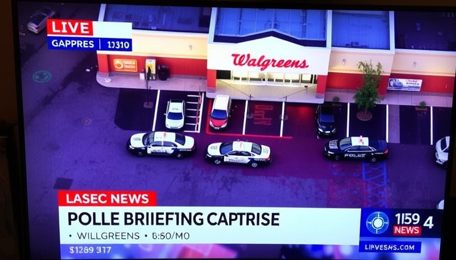 Port Orange Walgreens shooting news broadcast with police briefing and aerial view.