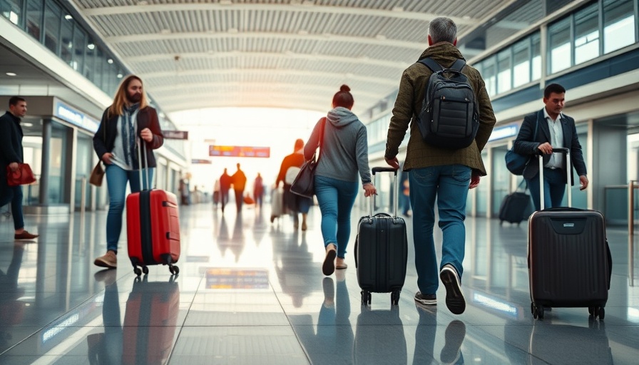 Travelers in airport terminal, conquer your fear of flying.