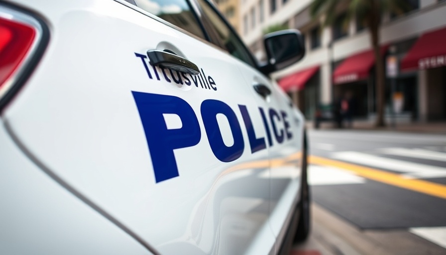 Titusville Police vehicle with branding in news segment.