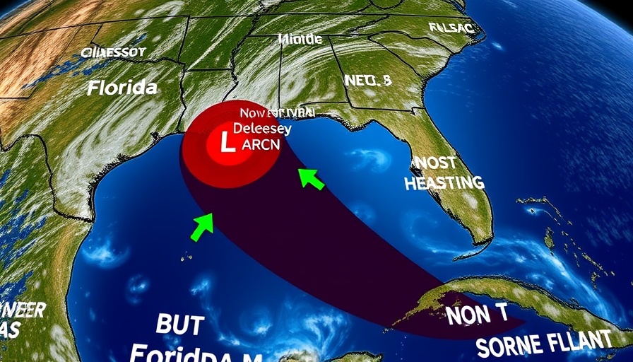 Stormy weather map tracking conditions in Florida.
