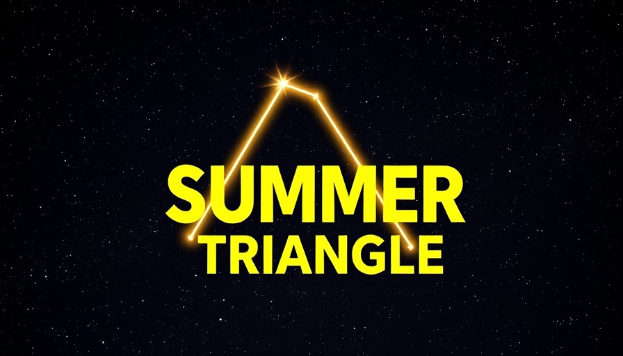 Graphic of the Summer Triangle stargazing constellation.