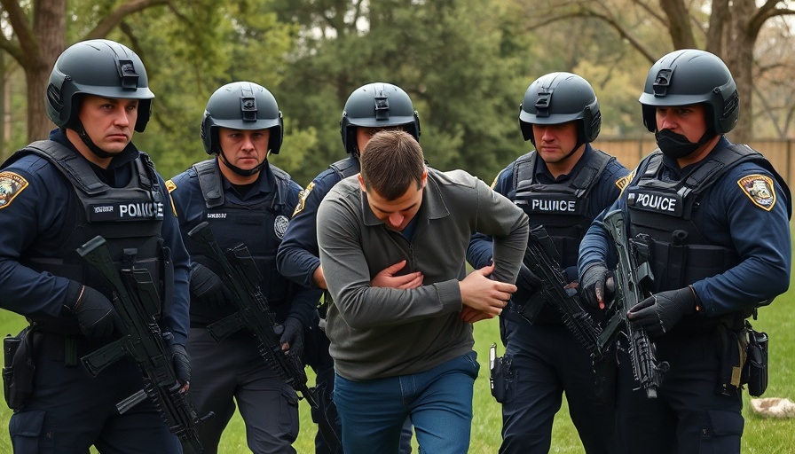 Florida immigration enforcement operation with officers detaining an individual, outdoors.