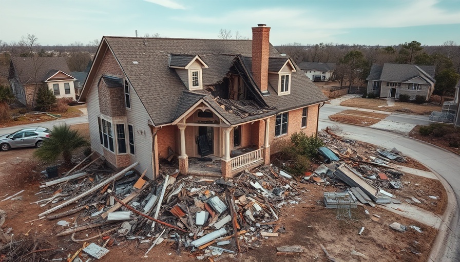 Hurricane Recovery Grant Money: aerial view of storm-damaged house