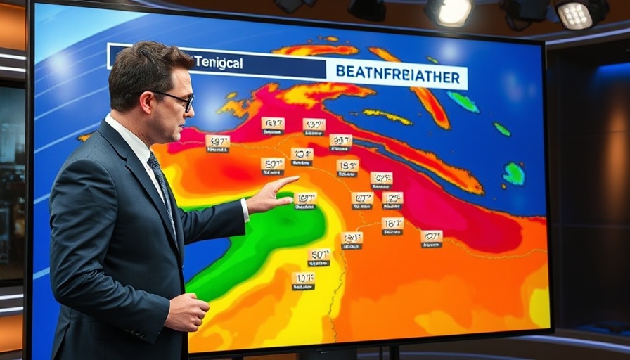 Orlando News weather presenter discussing high temperatures on map.