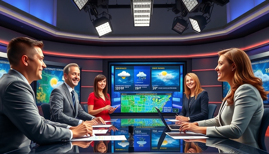 Meteorologists presenting Orlando weather updates with enthusiasm in studio.